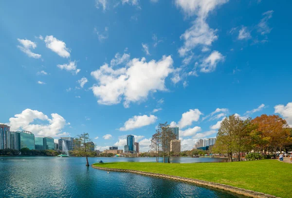 Nuages Sur Parc Lac Eola Orlando Floride États Unis — Photo