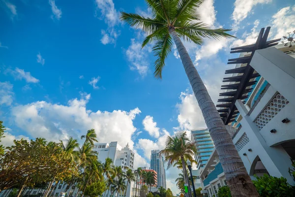 Felhős Világhírű Miami Beach Felett Usa — Stock Fotó