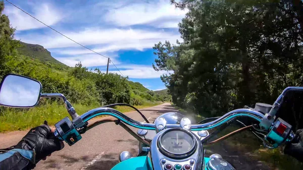 Motorradfahrt Auf Einer Landstraße Sardinien Italien — Stockfoto