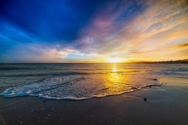 Scenic Zonsondergang Maria Pia Strand Kust Alghero Italië — Stockfoto