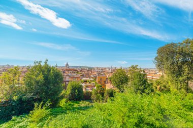 Roma güneşli bir günde Pincio Terrace 'dan görüldü, İtalya