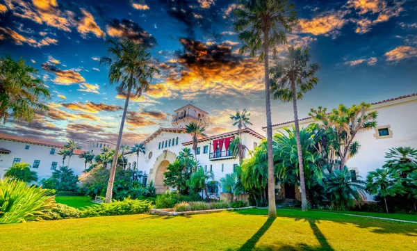 Giardini Sommersi Santa Barbara Sotto Cielo Panoramico Tramonto California Stati — Foto Stock