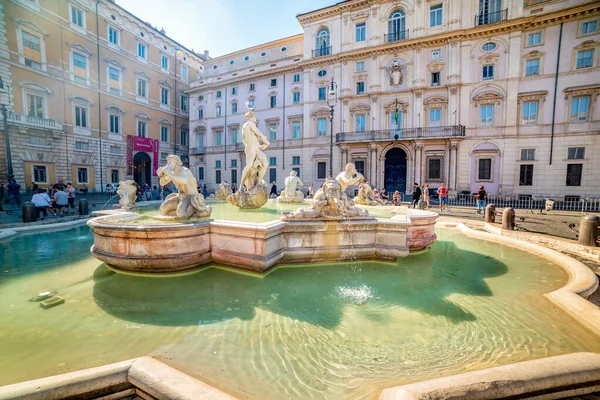 Rome Italy October 2017 Fontana Del Moro World Famous Piazza — Stock Photo, Image