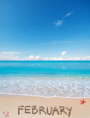Şubat 'ta mavi gökyüzünün altındaki tropikal bir sahilde yazılmış.