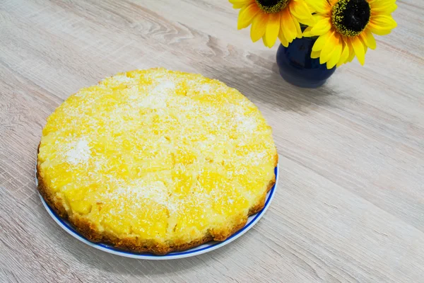 Ananas et gâteau à la noix de coco — Photo