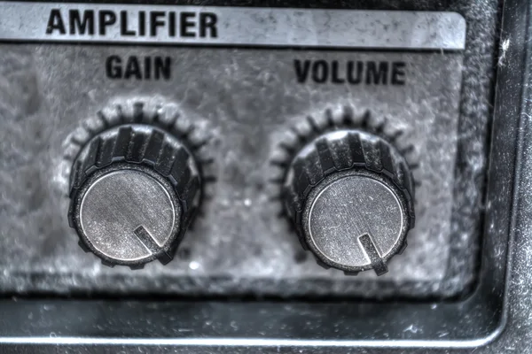 Close up of guitar amplifier knobs in hdr — Stock Photo, Image