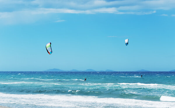 surfing in the wind