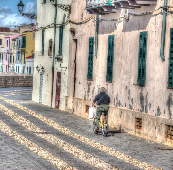 Alghero bisikletle — Stok fotoğraf