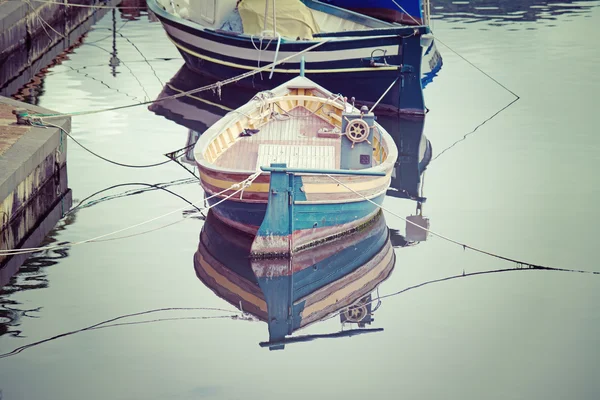 Old wooden boats in vintage tone — Stock Photo, Image