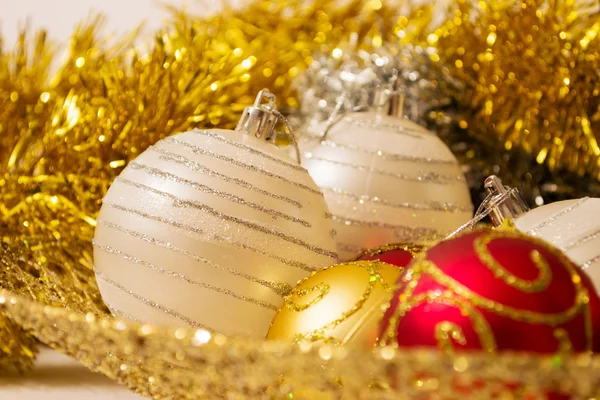 Christmas ball with golden decorations — Stock Photo, Image