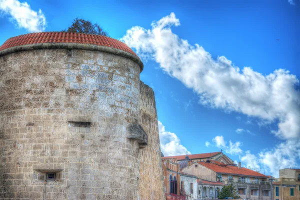 Alghero bastion on a cloudy day — Stock Photo, Image