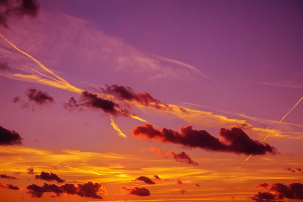 Coucher de soleil rose, jaune et orange — Photo