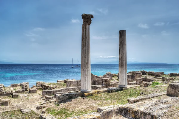 Historické sloupce v Tharros, — Stock fotografie