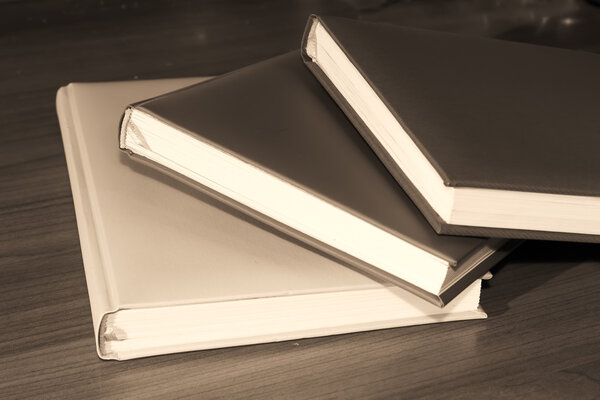 books in vintage tone
