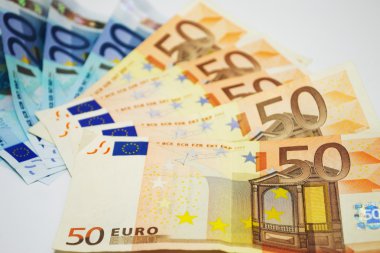 Beyaz arka plan faturalarında Euro