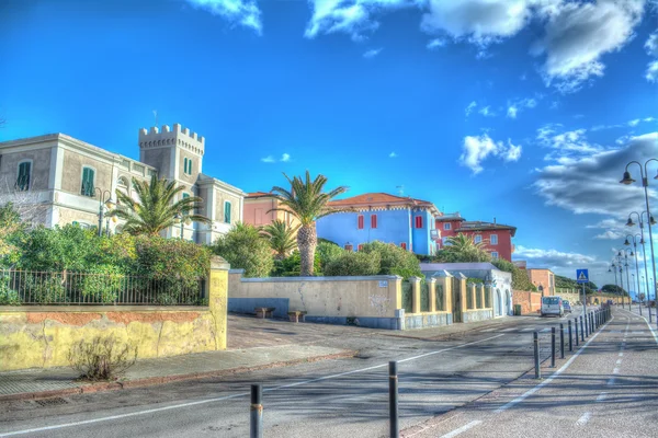 Frente ao mar Alghero no mapeamento de tom hdr — Fotografia de Stock