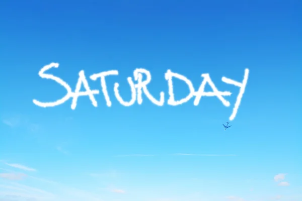 Saturday written in the sky — Stock Photo, Image