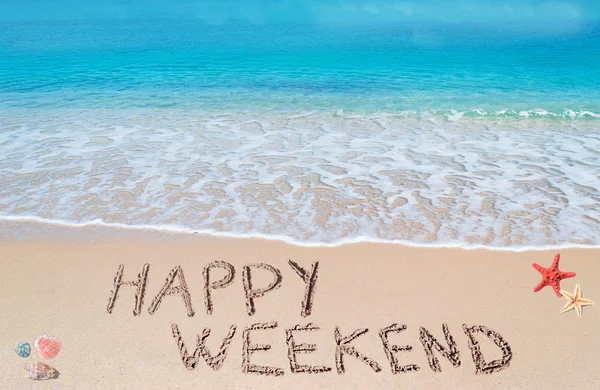 Happy weekend on a tropical beach — Stock Photo, Image