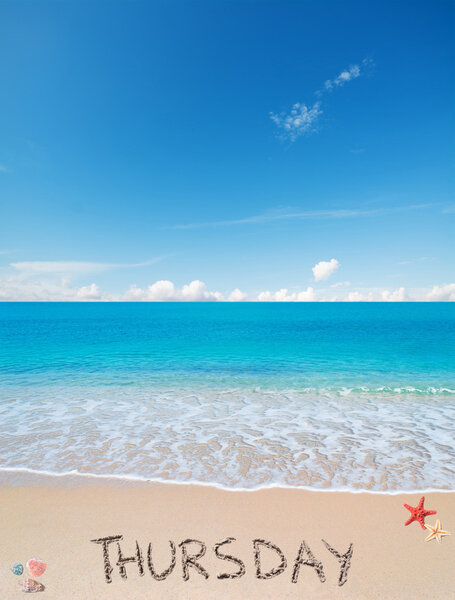 thursday on a tropical beach under clouds