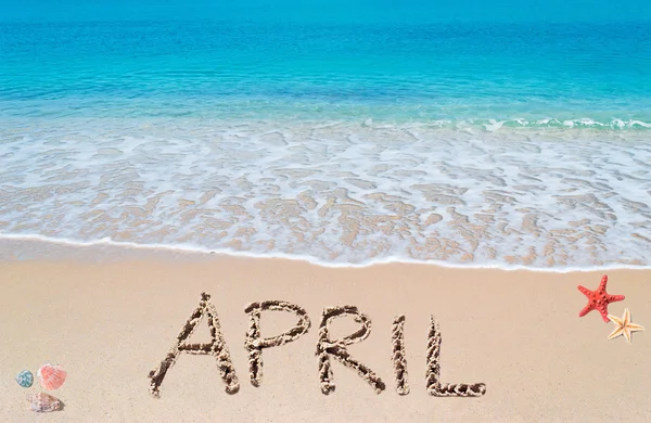 Abril em uma praia tropical — Fotografia de Stock