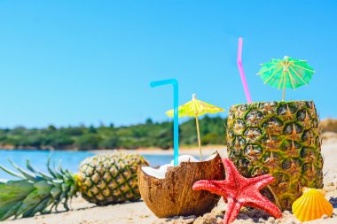 ananas ve hindistancevizi tarafından kıyıya yakın çekim