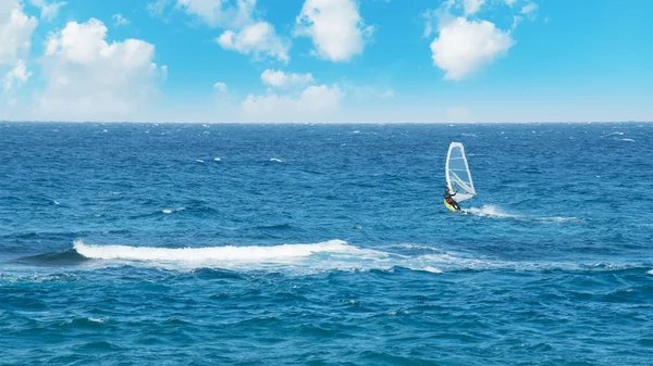 Windsurfing on a spring day — Stock Photo, Image