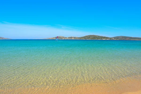 Widnsurfing in Porto Pollo beach — Stock Photo, Image