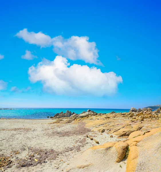 Moln och sand i santa reparata beach — Stockfoto