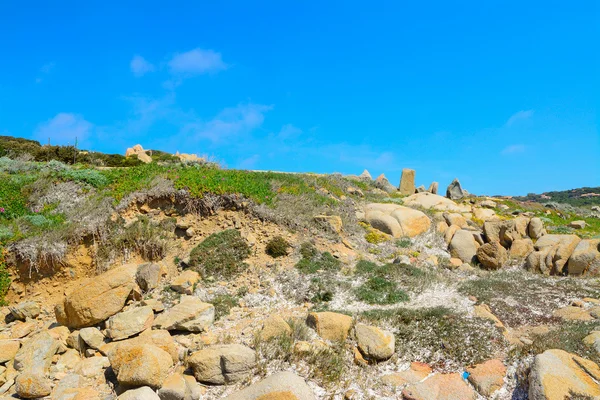 Typiske Gallura klipper under en klar himmel - Stock-foto