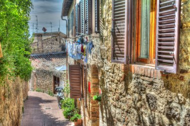 San Gimignano'da rustik köşe