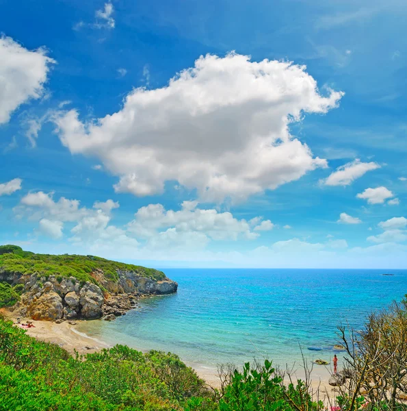 Acque turchesi sulla costa di Alghero — Foto Stock