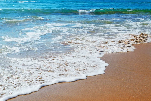 Riva dorata e acque azzurre in Sardegna — Foto Stock