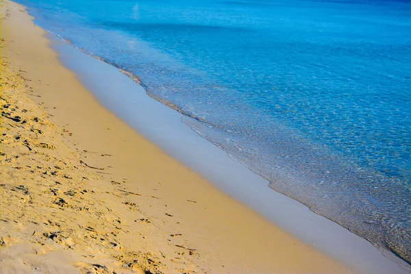 Costa azul e amarela na Sardenha — Fotografia de Stock