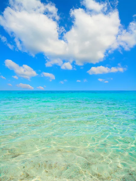 Ciel nuageux au-dessus de l'eau claire de Alghero — Photo