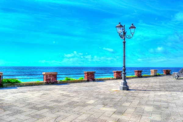 Classic lamppost in Alghero coastline — Stock Photo, Image