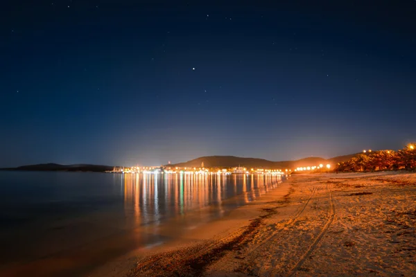 Sterrenhemel over Maria Pia strand, — Stockfoto