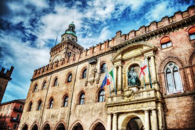 Palazzo D'Accursio under dramatic sky