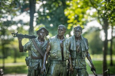 Washington DC, ABD - 4 Ekim 2024: Vietnam Savaşı Anıtı