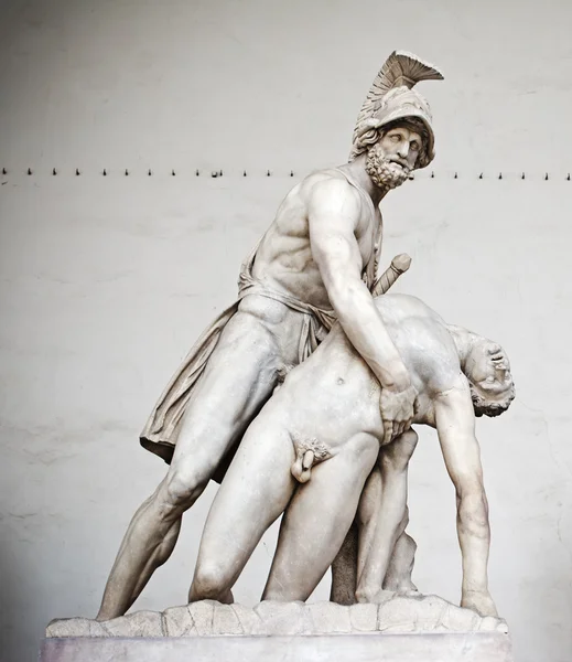 Estatua de Patroclo e Menelao en Florencia — Foto de Stock