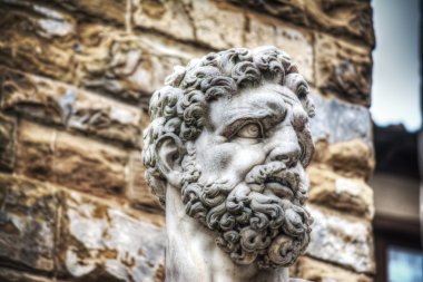Hercules head in Piazza della Signoria in Florence clipart