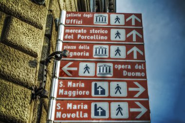 landmark sign in Florence in hdr clipart