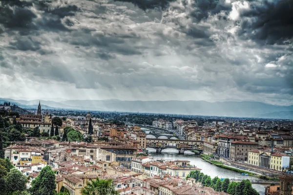 Panorama of Florence under a grey sky