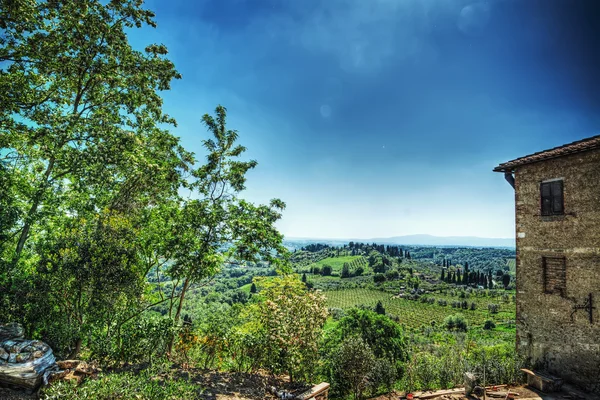 Bela paisagem de San Gimignano área circundante — Fotografia de Stock