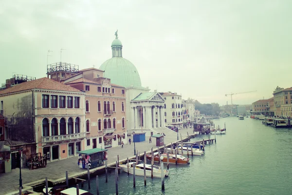 Velence canal Grande vintage hangon — Stock Fotó