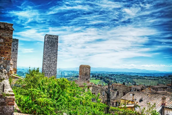 Dünya ünlü San Gimignano kuleleri — Stok fotoğraf