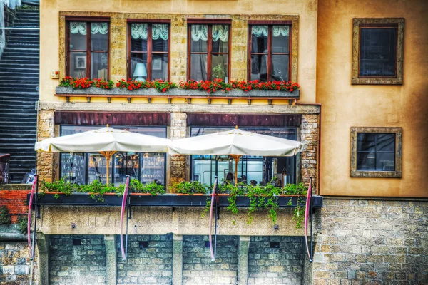 Malebná terasa nad řekou Arno — Stock fotografie