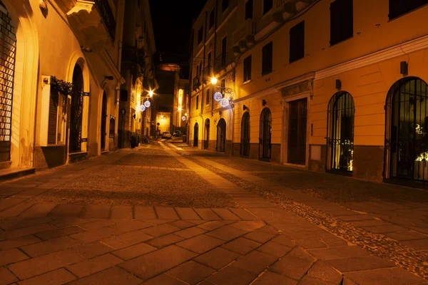 Alghero vieille ville la nuit — Photo