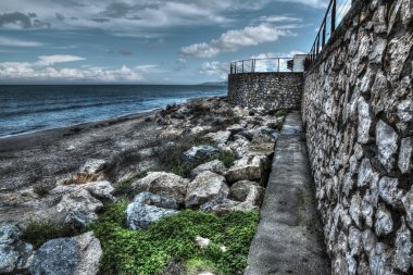 Sardunya deniz taş duvar