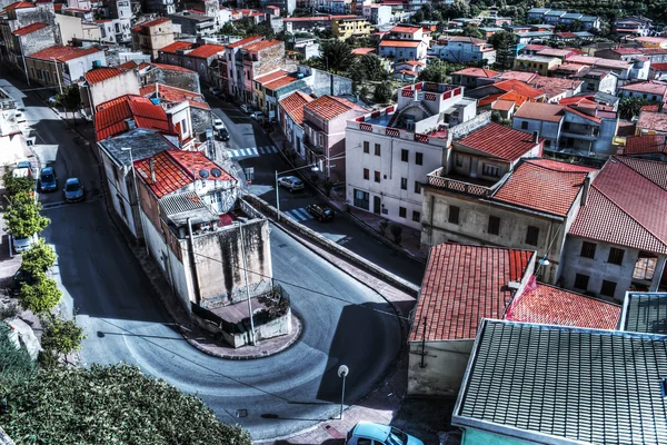 Küçük kasaba yukarıda da görüleceği — Stok fotoğraf