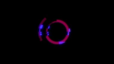 Dairesel desenler hareket arkaplanı. Soyut neon çember